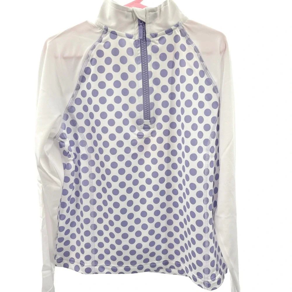Little Miss Tennis Pretty In Provence Zip Pullover Girls SM Polka‎ Dot NWT